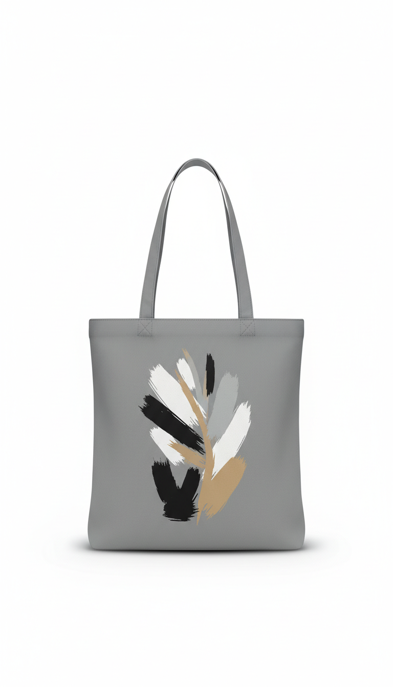 Urban Grey Canvas Tote With Signature Graphic