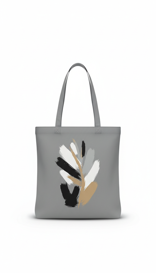 Urban Grey Canvas Tote With Signature Graphic