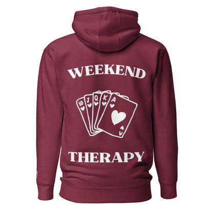 Weekend Therapy Poker Hand Hoodie – Royal Flush Edition by Weekend Therapy™ – Weekend Therapy Clothing
