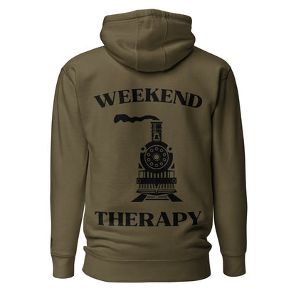 Weekend Therapy Train Hoodie – Steam Locomotive Edition by Weekend Therapy™ – Weekend Therapy Clothing
