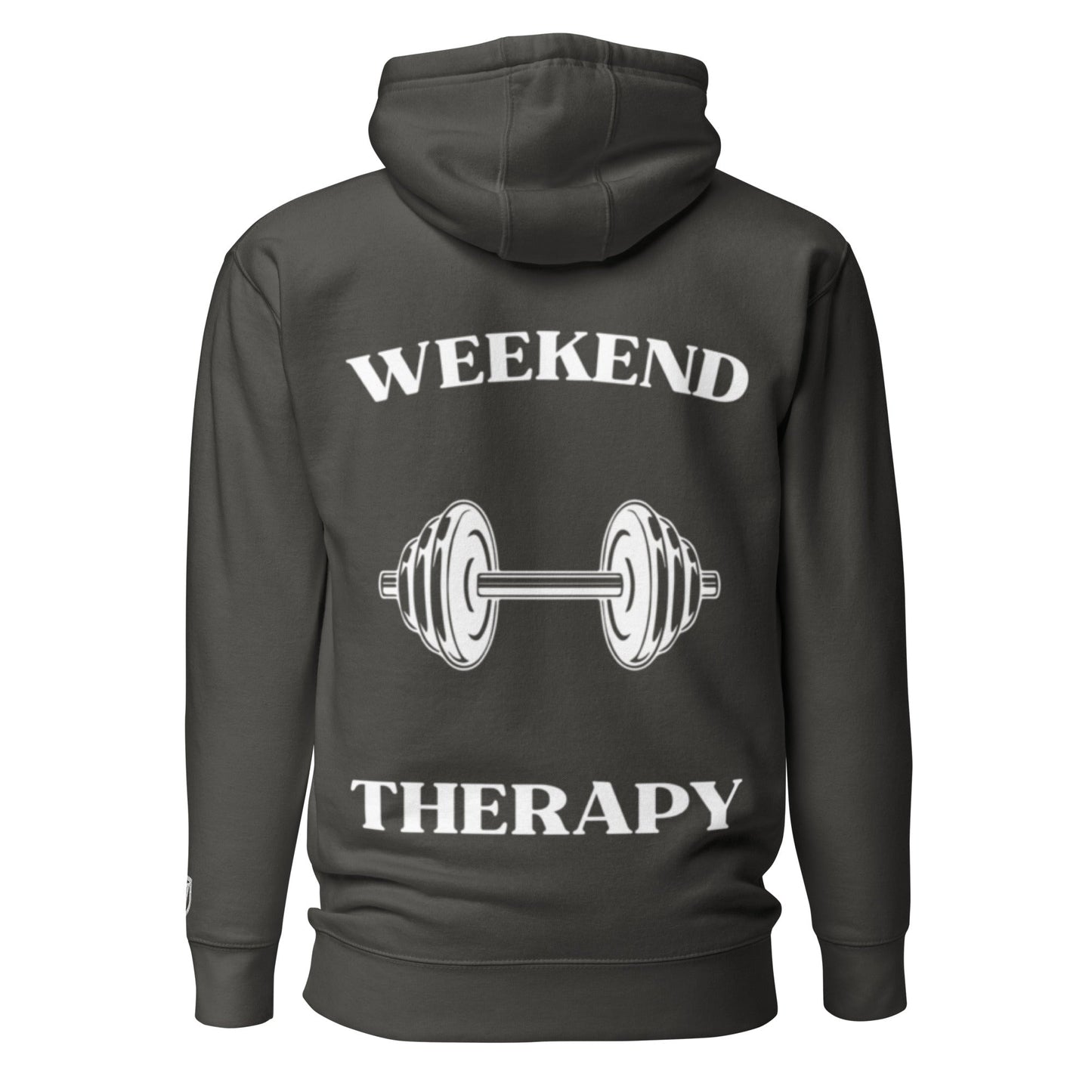 Weekend Therapy Weightlifting Hoodie – Heavy Dumbbell Edition by Weekend Therapy™ – Weekend Therapy Clothing