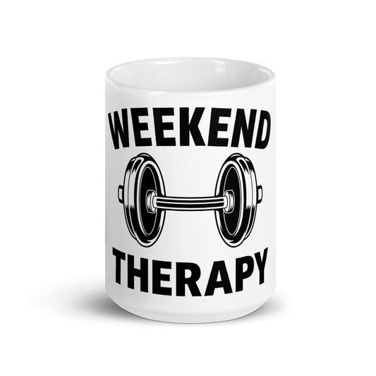 Weekend Therapy Weightlifting Mug – Dumbbell Edition by Weekend Therapy™ – Weekend Therapy Clothing
