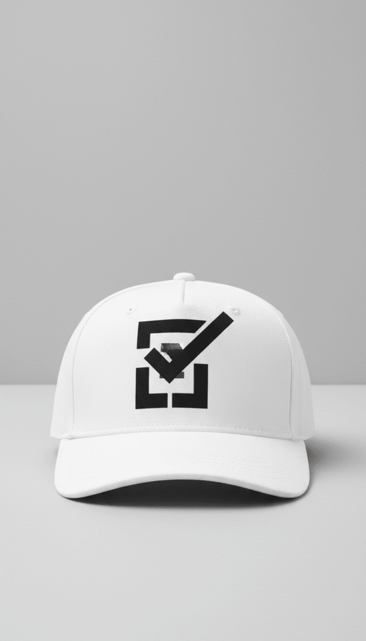 White Cap With Oversized Checklist Print by Weekend Therapy™ – Weekend Therapy Clothing